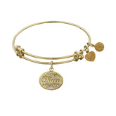 Stipple Finish Brass Niece Angelica Bangle Bracelet, 7.25" fine designer jewelry for men and women
